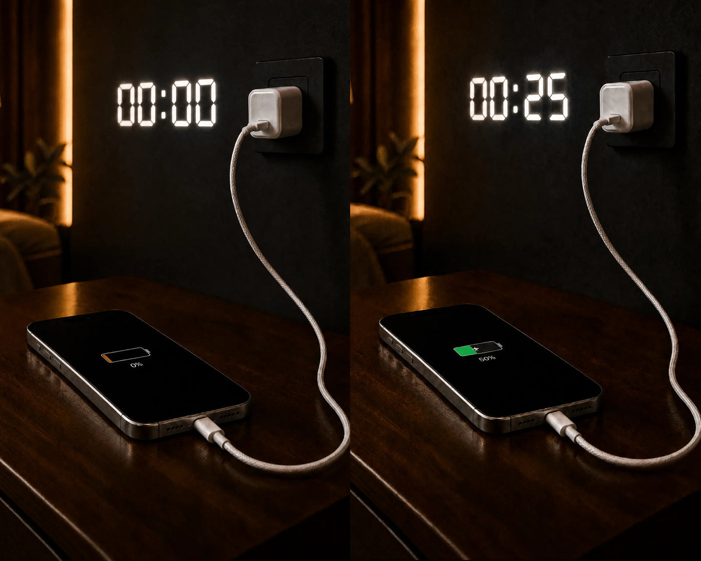 Cubo 40W cargando iPhone Pro a velocidad máxima