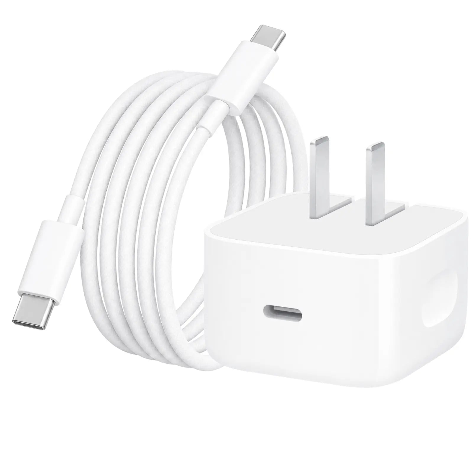 Kit Cargador iPhone Pro 40W USB-C · Cubo + Cable Trenzado